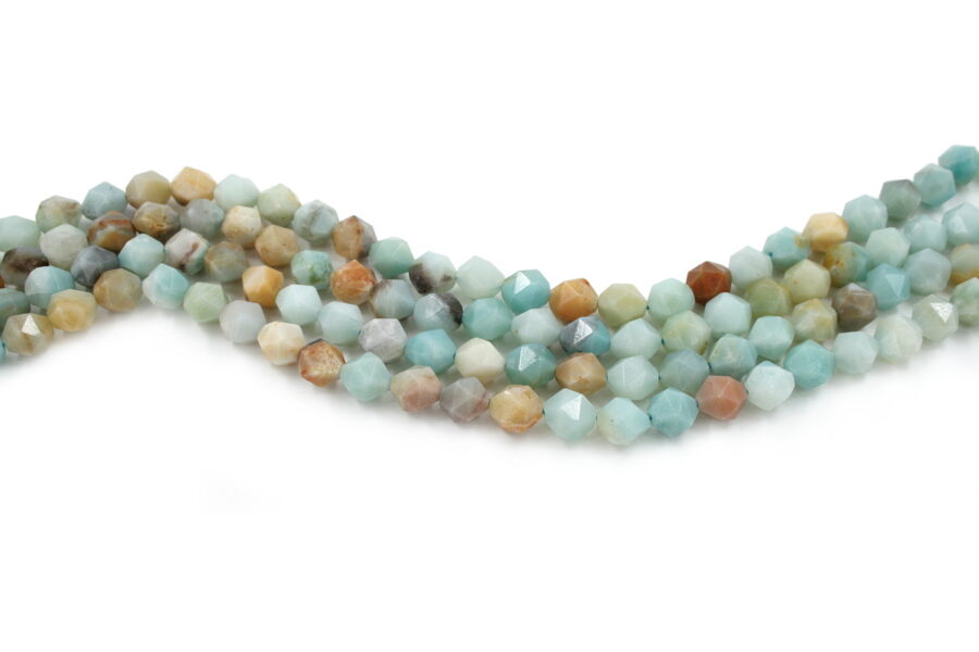 Amazzonite Multicolore fili tondi sfaccettati 6mm a 10mm - immagine 3