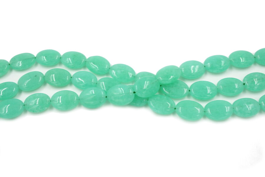 Green sponge quartz fili flat oval 18x13mm