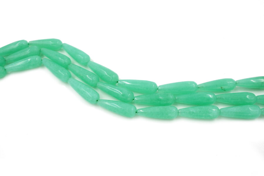 Green sponge quartz fili drop sfaccettati 30x10mm