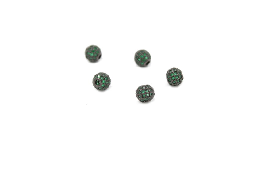 Sfere in ottone pave'zirconate 6mm (verde)