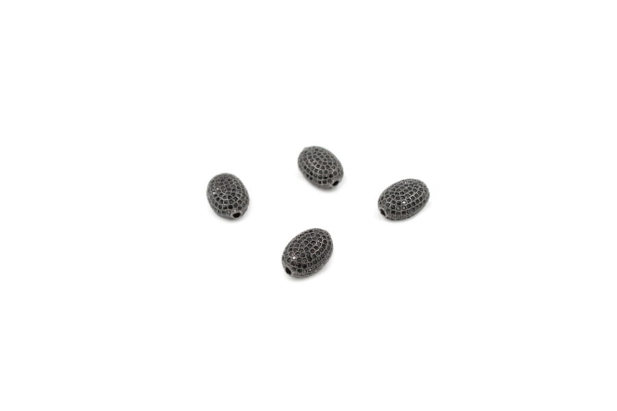 Ovali in ottone pave'zirconati 10x7mm (Nere)