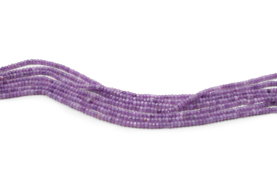 Giada tinta fili rondelle sfaccettate 4x2mm - Viola