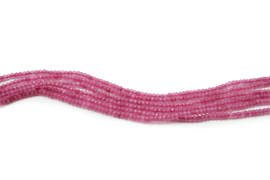 Giada tinta fili rondelle sfaccettate 4x2mm - Fuxia