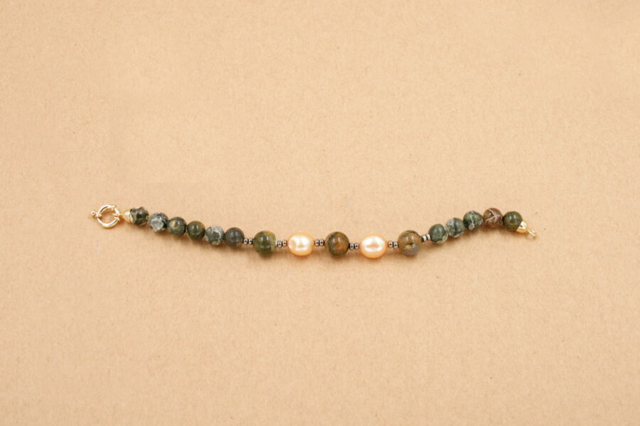 Bracciale Ryolite, Perle e Ematite con chiusura in argento 925‰ - immagine 2