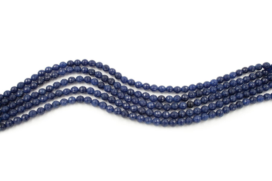 Dark blue sponge quartz fili round sfaccettati 6mm
