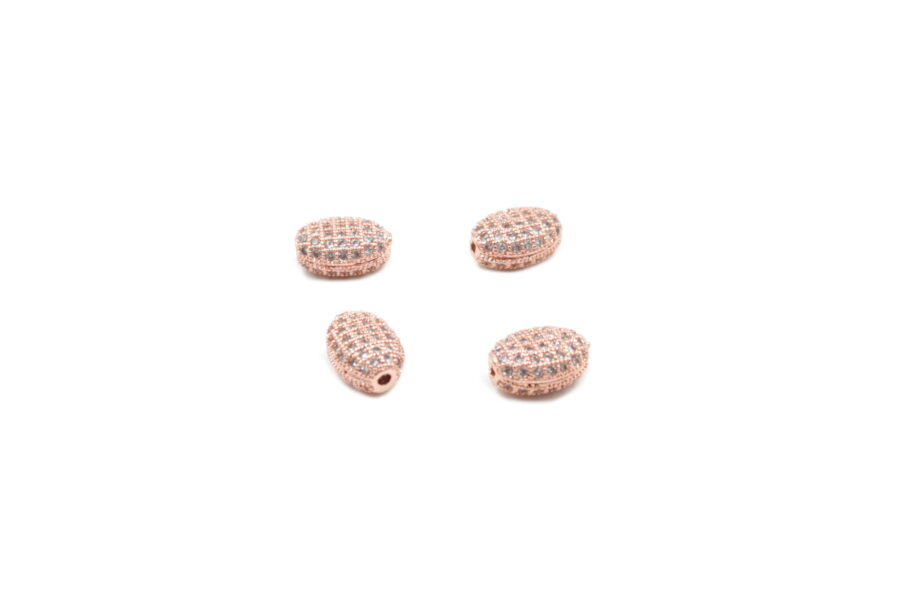 Ovali pavè rosè zirconati 10x7mm (Bianchi)