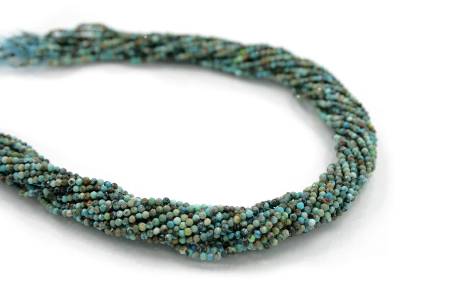 Turchese Africano fili round sfaccettati 2½-2mm
