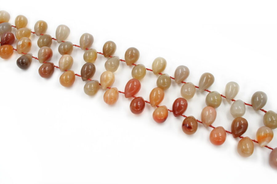 Agata rossa fili drop 18x13mm - Foro Laterale