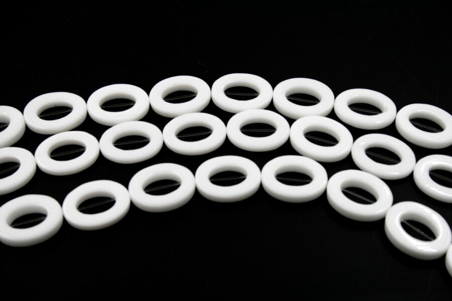 agata bianca fili cornici ovali 25x18mm - immagine 2