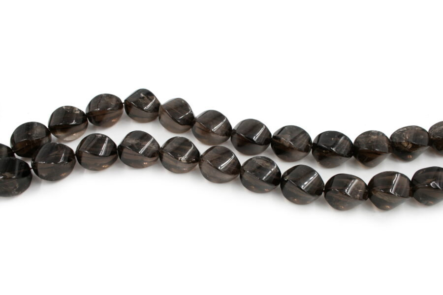 Quarzo fumè fili olive twist 25x18mm