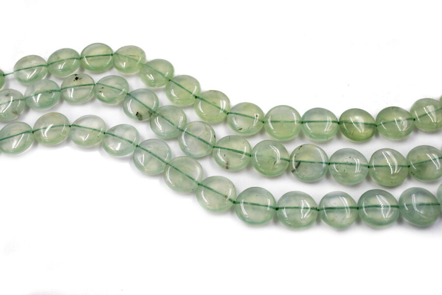 Quarzo verde tormalinato fili monete 16mm