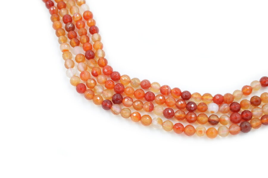 Agata rossa fili round sfaccettati 6mm - Multicolor