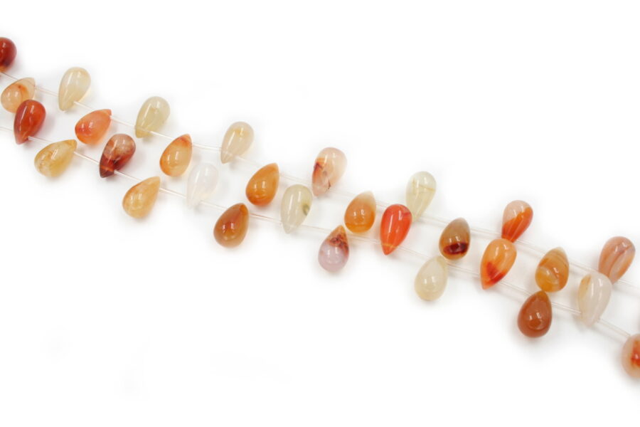 Agata rossa fili drop 20x10mm - Foro Laterale