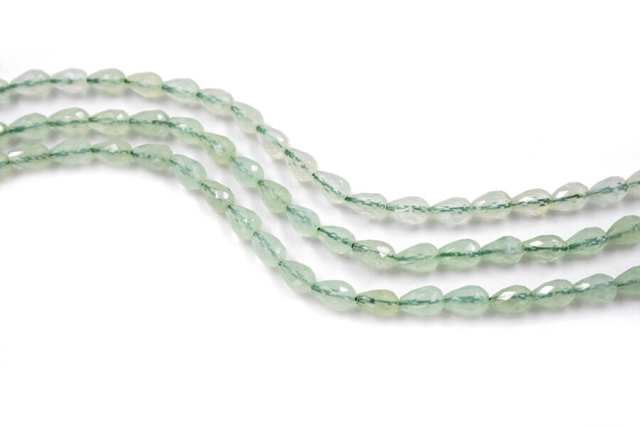 Quarzo verde tormalinato fili drop sfaccettati 9x6mm