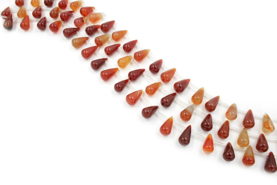 Agata rossa fili drop 15x8mm - Foro Laterale