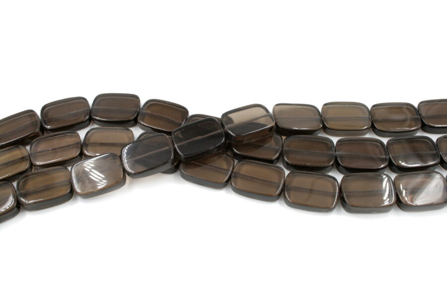 Quarzo fumè fili rettangoli 25x18mm