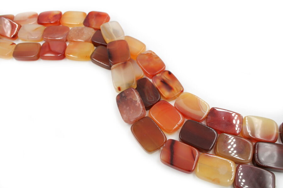 Agata rossa fili rettangoli 30x22x7mm