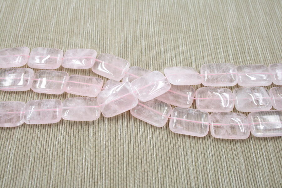 Quarzo rosa fili rettangoli 25x18mm