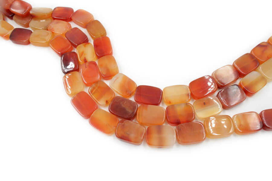 Agata rossa fili rettangoli 25x18x6mm
