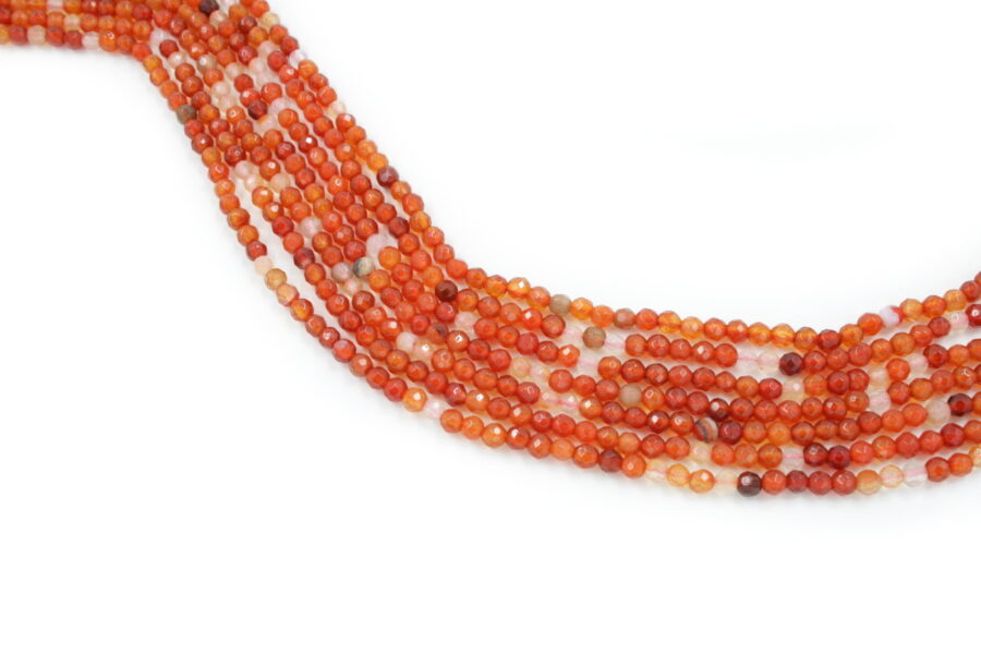 Agata rossa fili round sfaccettati 4mm - Multicolor
