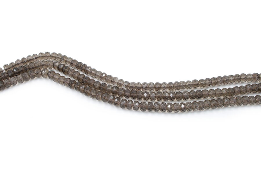 Quarzo fumè fili rondelle sfaccettate 8x5mm