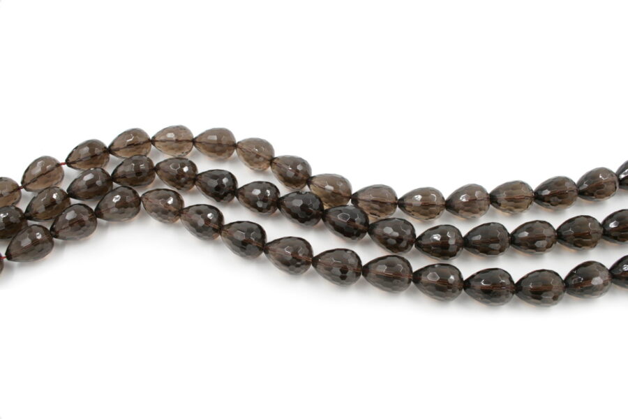 Quarzo fumè fili drop sfaccettati 20x15mm