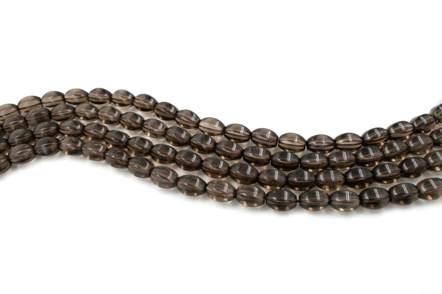 Quarzo fumè fili olive esagonali 16x12mm