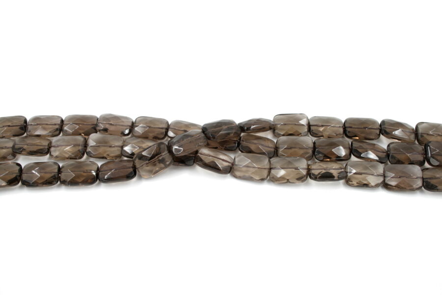 Quarzo fumè fili rettangoli sfaccettati 18x13mm