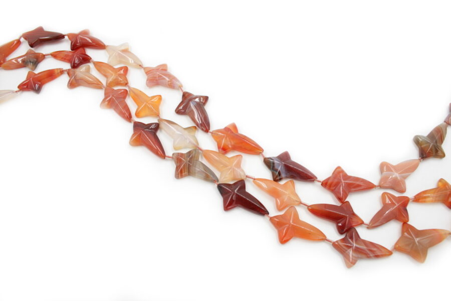 Agata rossa fili croci stilizzate 20x30mm