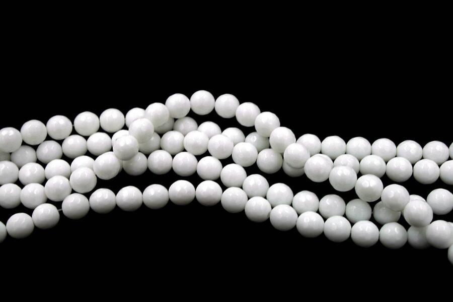 Agata Bianca fili tondi sfaccettati 3mm a 24mm
