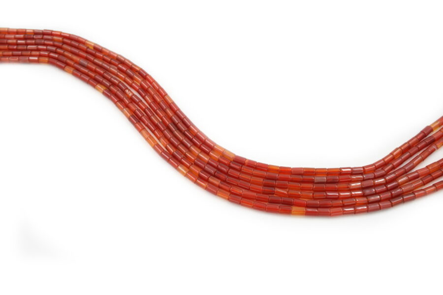 Agata rossa fili cilindri 5x3mm