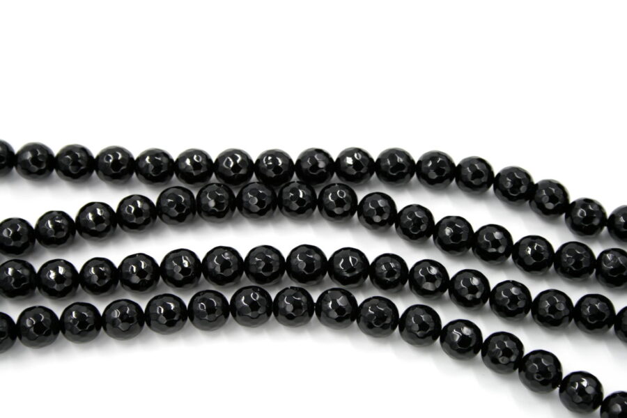 Agata Nera fili tondi sfaccettati 3mm a 20mm