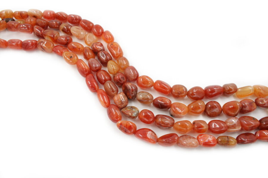 Agata rossa fili sassi 16x12mm