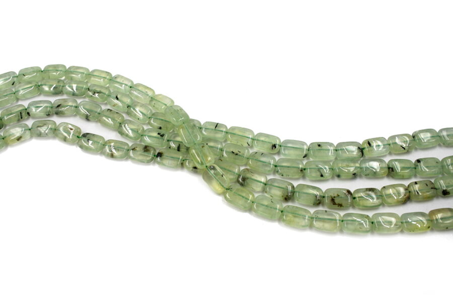 Quarzo verde tormalinato fili rettangoli 14x10mm