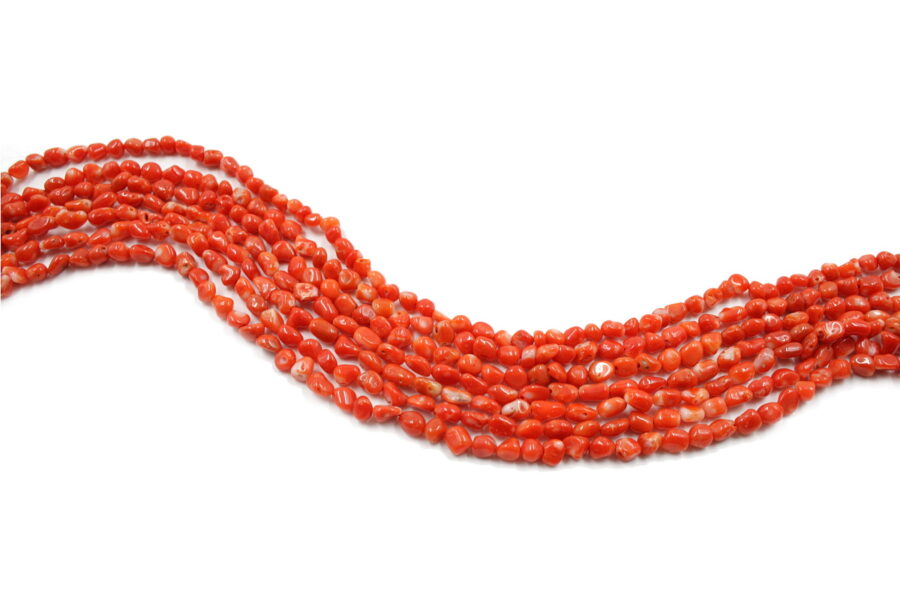 Corallo cerasuolo fili sassolini ~ 4x4mm / 5x5mm - immagine 2