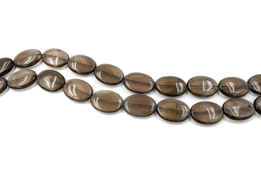 Quarzo fumè fili flat oval 30x20mm