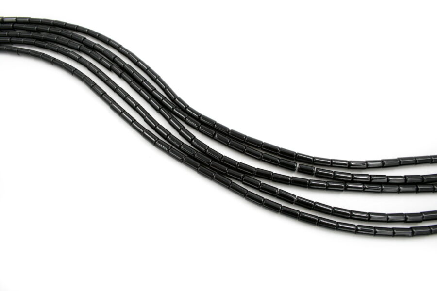 Agata nera fili cilindri 8x4mm