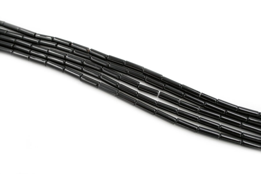 Agata nera fili cilindri 13x4mm
