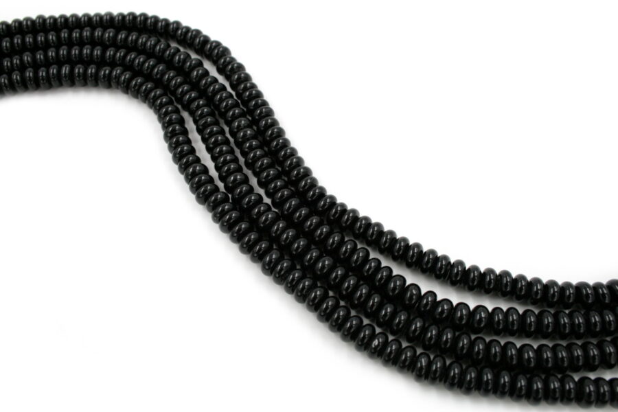 Agata nera fili rondelle 8x4mm