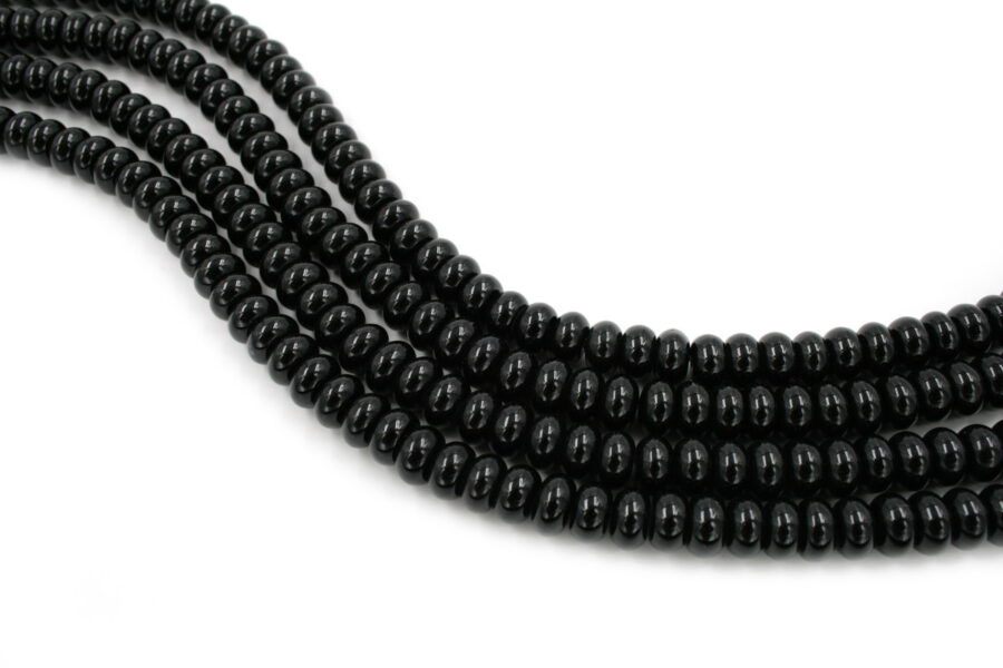 Agata nera fili rondelle 10x5mm