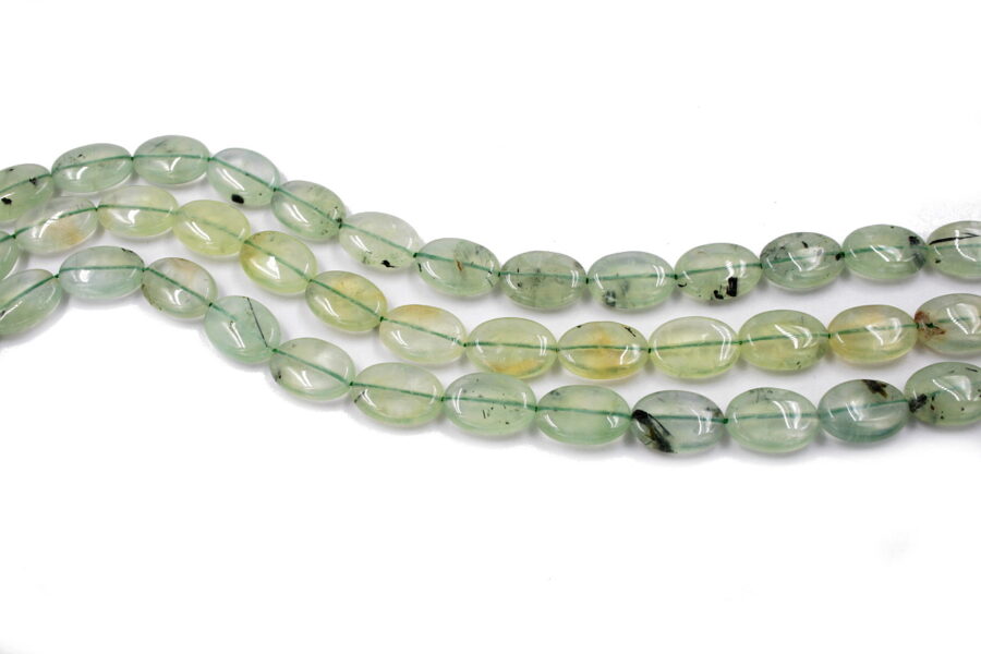 Quarzo verde tormalinato fili flat oval 18x13mm