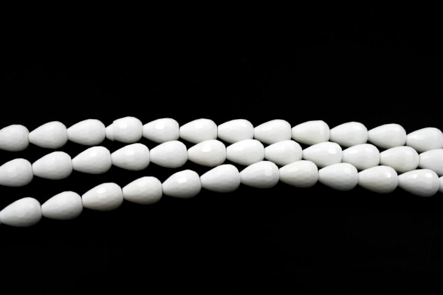 agata bianca fili drop sfaccettati 16x12mm F/P
