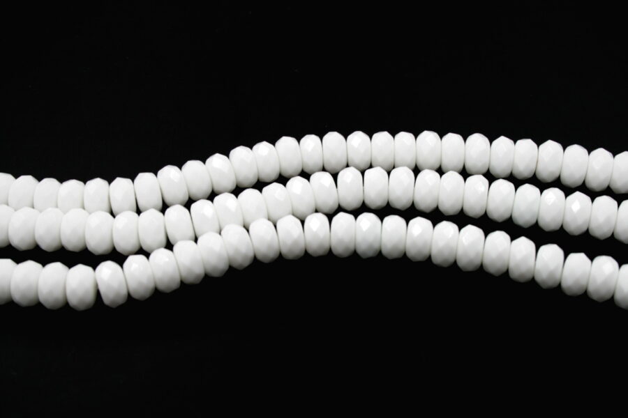 agata bianca fili rondelle sfaccettate 12x6mm