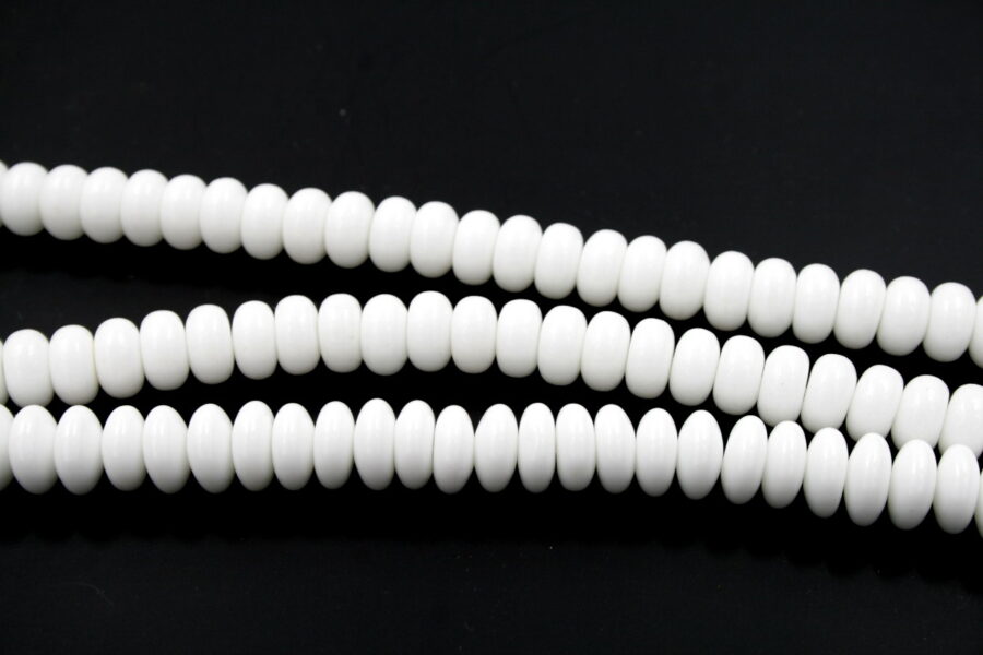 agata bianca fili rondelle 12x6mm