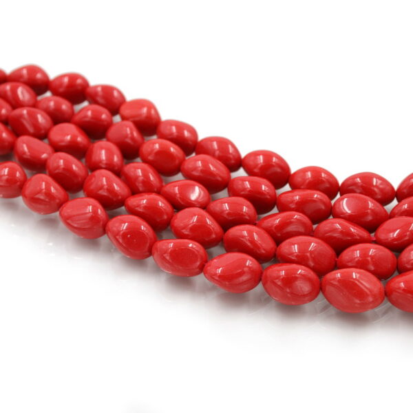 Pasta di corallo fili sassi 14x10mm