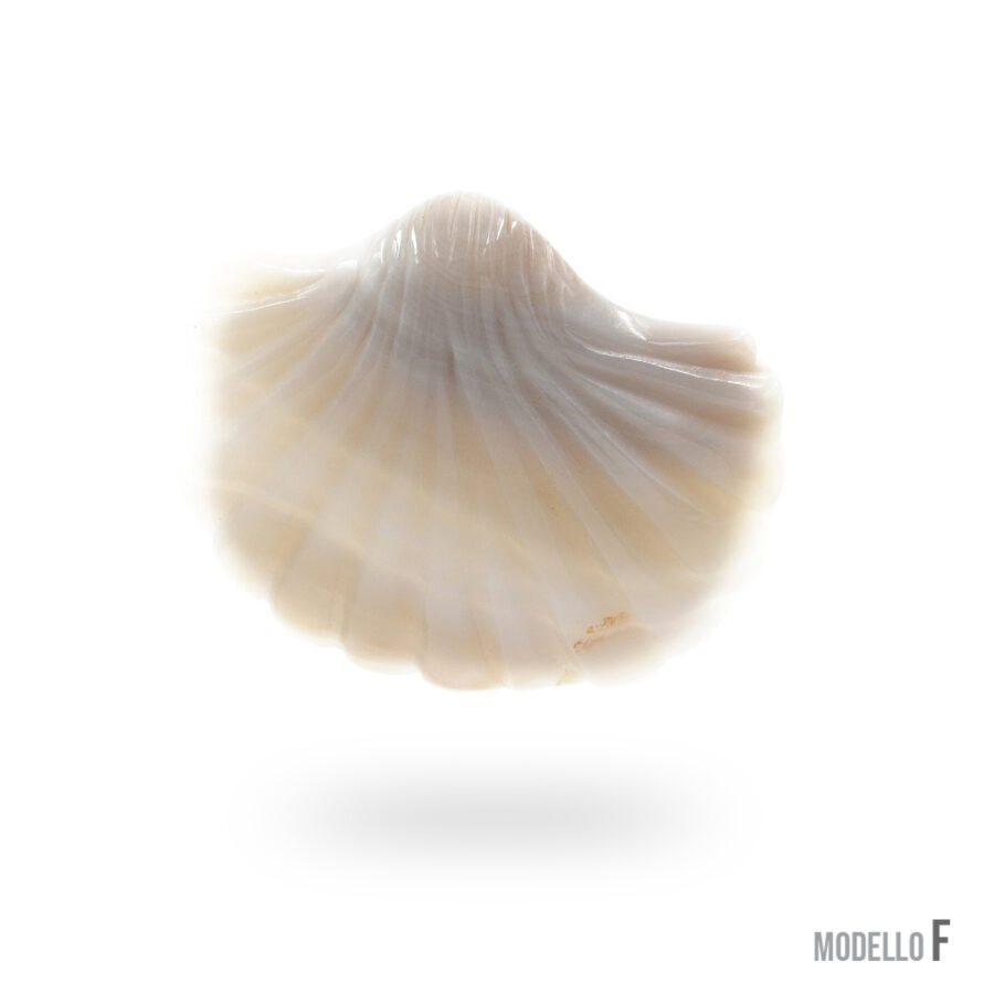 Pendente in agata muschiata, agata grigia, ossidiana forma conchiglia 60x45mm – Foro Posteriore - immagine 6