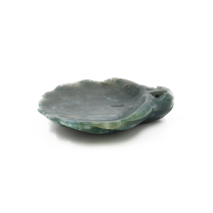 Pendente in agata muschiata, agata grigia, ossidiana forma conchiglia 60x45mm – Foro Posteriore - immagine 8