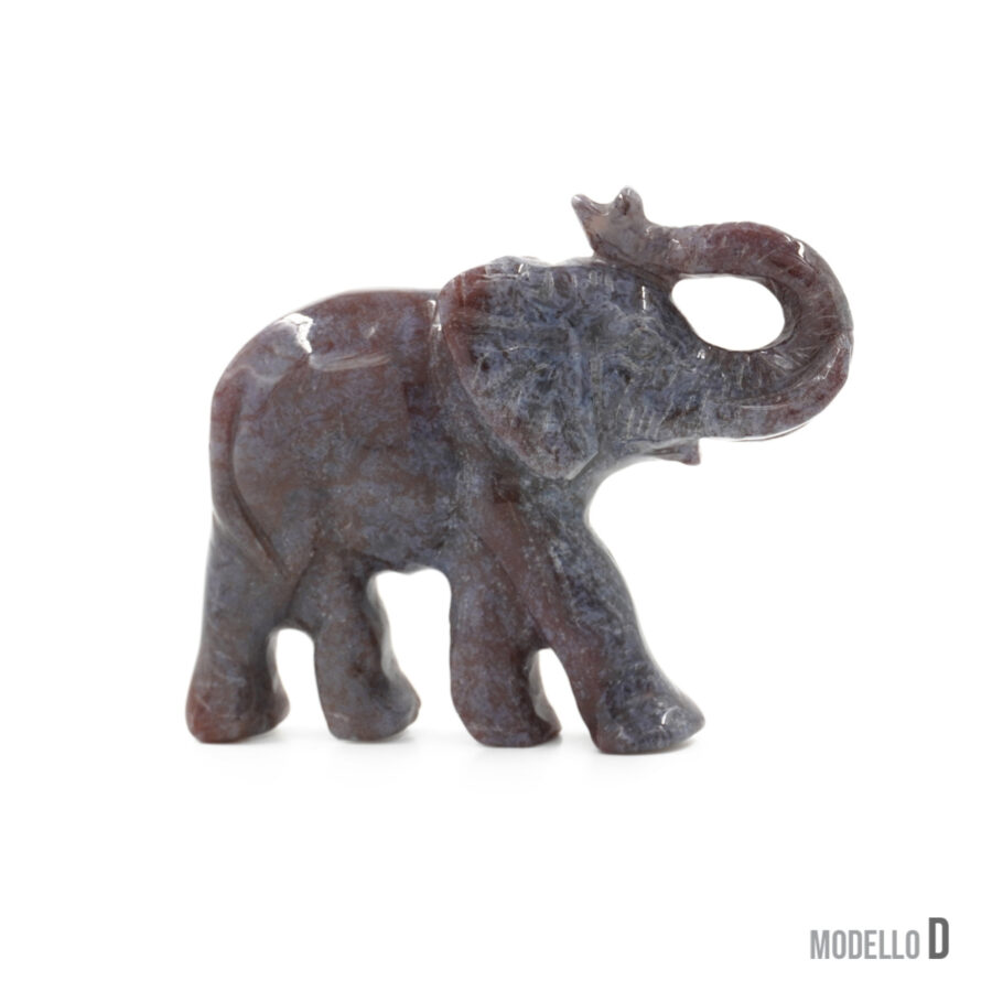 Pendente in agata rossa, diaspro, inciso a forma di elefante 55x45mm – Foro Posteriore - immagine 4