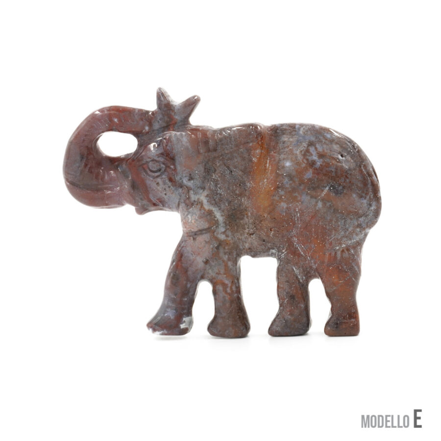 Pendente in agata rossa, diaspro, inciso a forma di elefante 55x45mm – Foro Posteriore - immagine 5