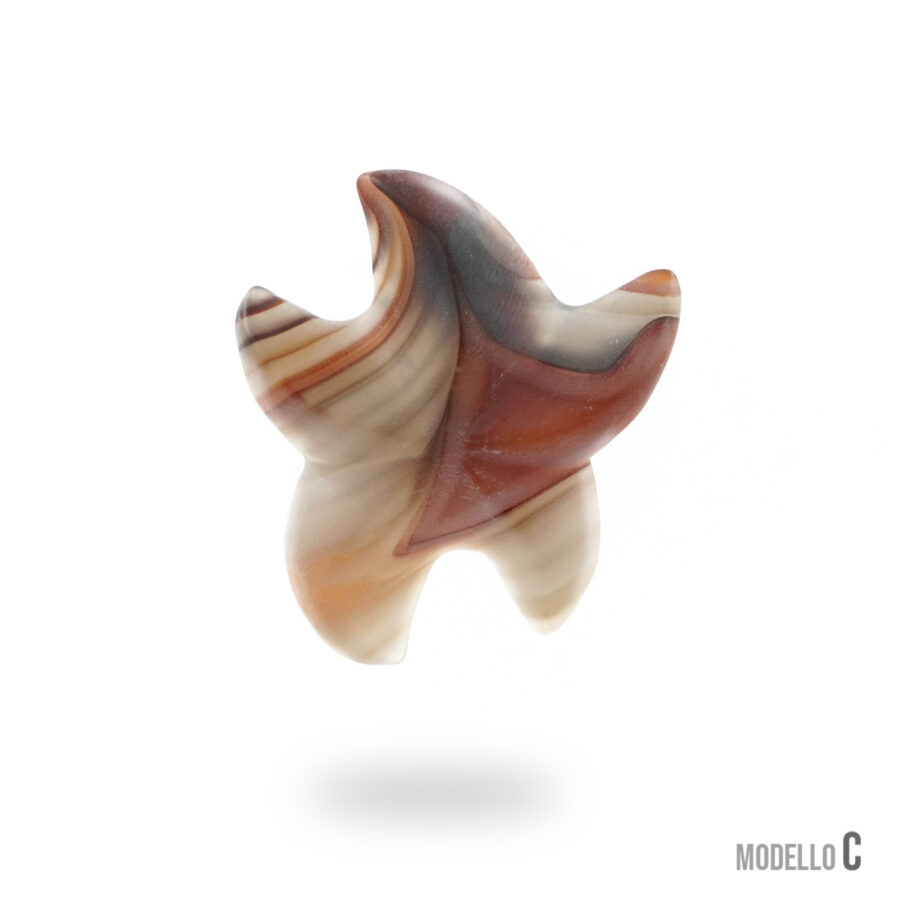 Pendente in agata rossa, agata indiana, agata multicolore, agata grigia forma stella marina ~52x45 – Foro Posteriore - immagine 3